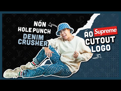 [REVIEW]  Áo Supreme Cutout Logo & Nón Hole Punch Denim Crusher | Cực HOT | Kevin Sôcôla