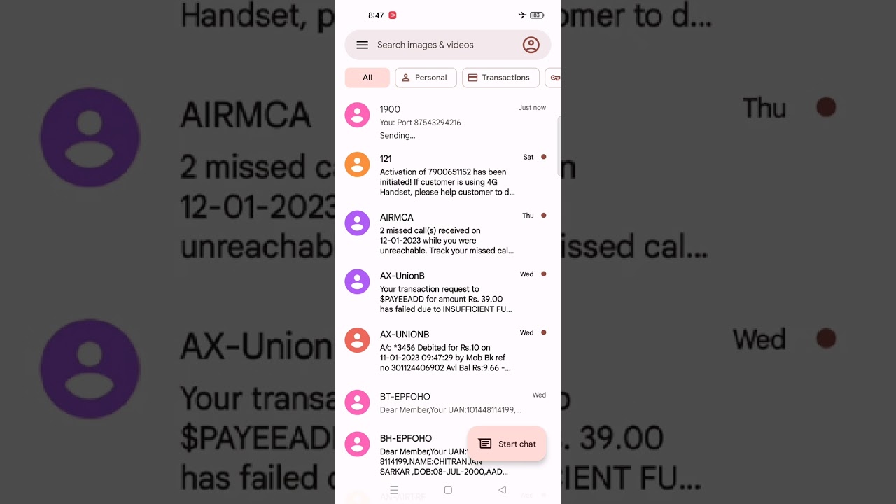 Airtel Jio Vi BSNL. UPC Cord 1900 send Reply 1901 se aaega ####