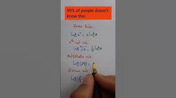 Logarithm Rules #math #tutor #mathtrick #learning #shorts #youtube #youtubeshorts #subscribe