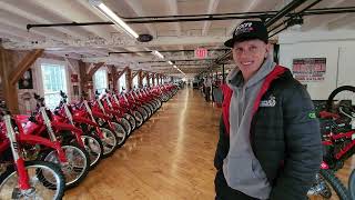 HUNDREDS OF MOTORCYCLES IN A 210 YEAR OLD FOOTBALL FIELD LONG FACTORY = UK FRIENDS SMILES FOR MILES!