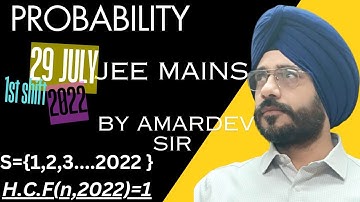 LET S ={1,2,3,...,2022}THEN  PROBABILITY,THAT A RANDOMLY CHOSEN NUMBER n FROM THE SET S:HCF(n,2022)