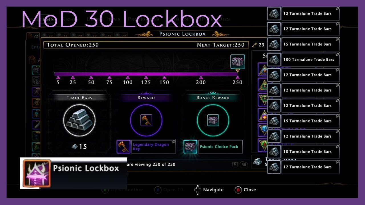 Neverwinter - Psionic Lockbox - Opening 250 Keys - Mod 30 - and the story behind it