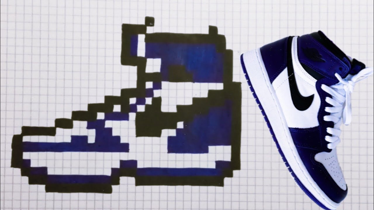 TUTO comment dessiner les jordan 1 en pixel facile. YouTube
