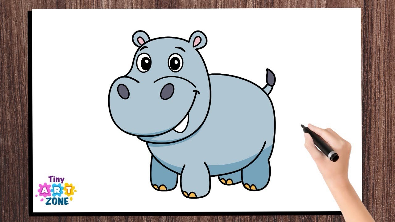 How to Draw a Hippo Easy 