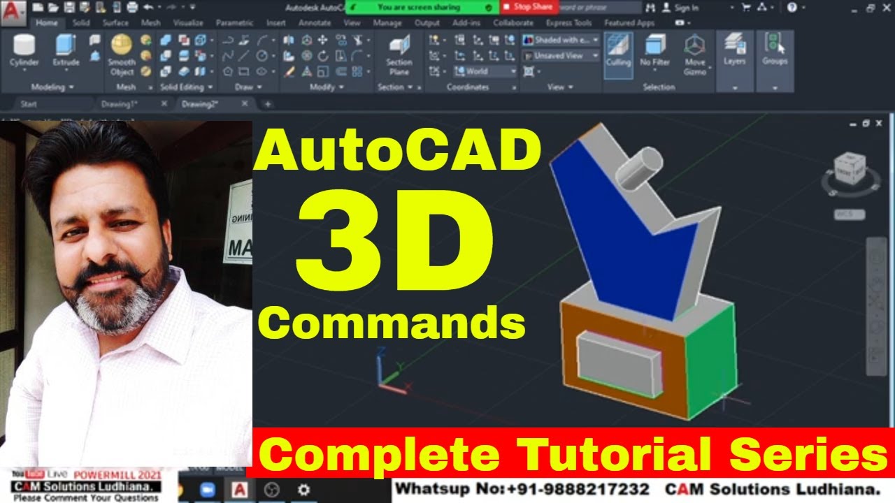 Autocad 2022 3D Tutorial for beginners | Autocad 3D tutorial| autocad ...