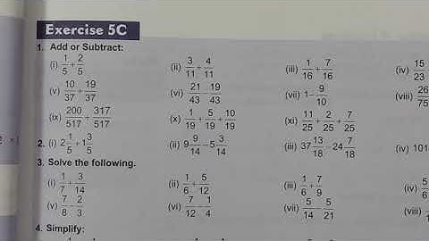 Exercise 5C / Class 6 / Mathematics  / ICSE