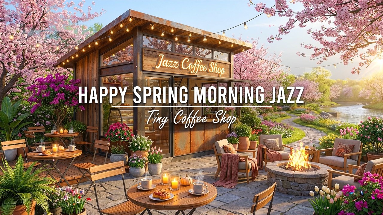 Smooth Piano Jazz Music for Relax, Study ☕ Happy Spring Morning Jazz at Outdoor Coffee Shop Ambience