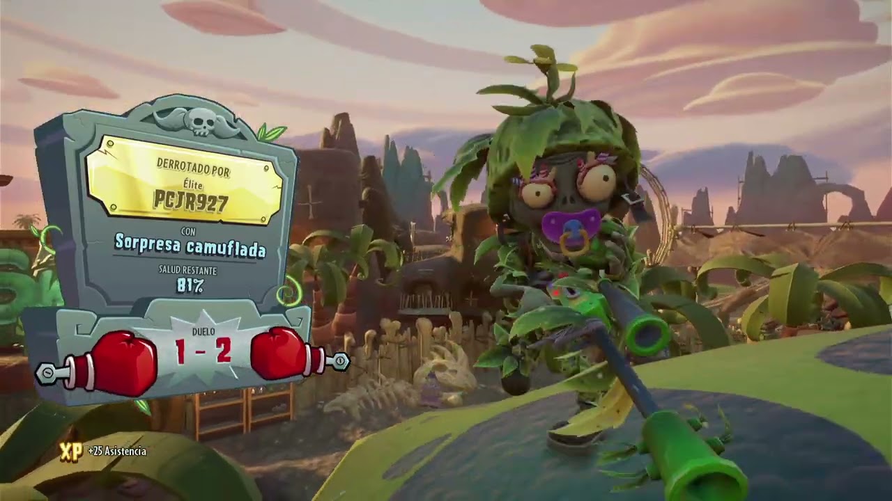 Plants vs Zombies GW 2 Jardines y Cementerios, Guisante De Fuego, 18 Derrotados