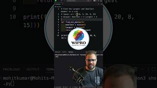 Find the Largest and Smallest Number in a List -  Python Interview Question #shorts #dsa #interview