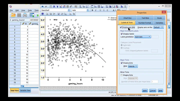 V14.10 - Curvilinear (Non-Linear) Scatter Plot in SPSS