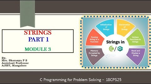 CPS - Module 3 - Strings - Declaring, Initialising, Reading and writing strings-Example  - PART 3