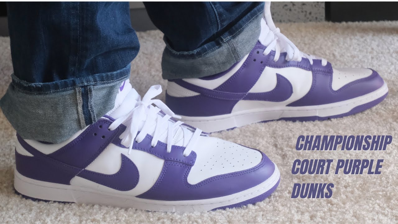 Nike Dunk Low Championship Court Purple On Feet Review - YouTube