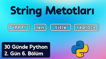 Python String Metotları: upper, replace, strip... | 30 Günde Python Öğren 2. Gün 6. Bölüm