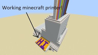 Working minecraft printer! Can be programmed directly or connected to a redstone computer! (english)
