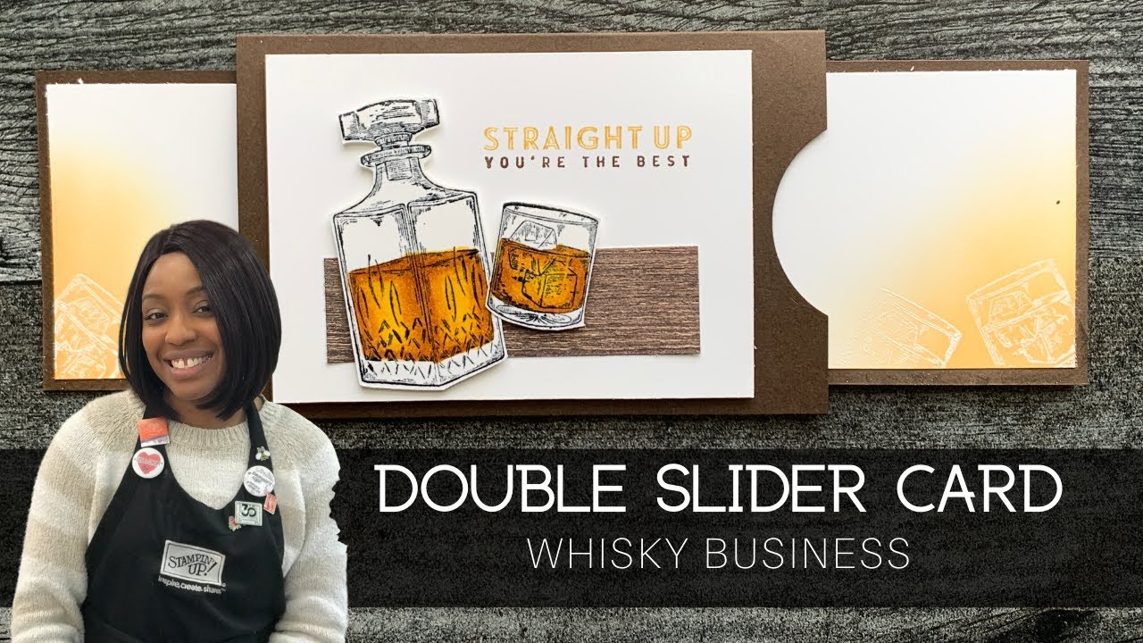 How to make a Masculine Double Slider Card with 3 Techniques featuring Whisky Business
