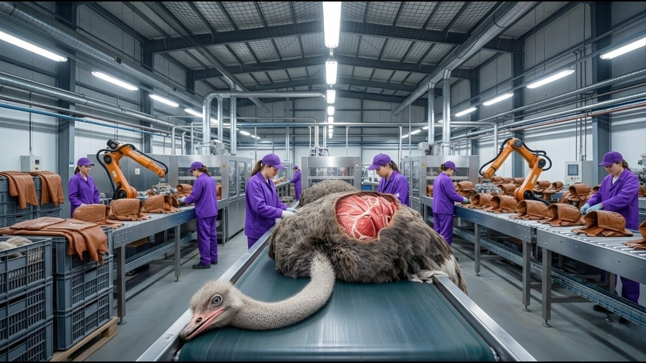 🦩Di Balik Pabrik Kulit Burung Unta: Dari Peternakan Menjadi Barang Mewah (Proses Lengkap)🦩