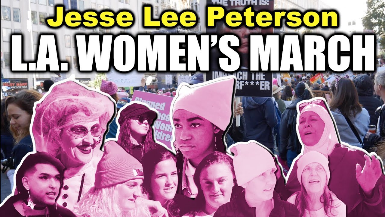 Jesse Lee Peterson Crashes Women's March L.A.! Man on the Street (