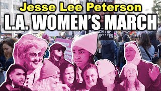 Jesse Lee Peterson Crashes Women's March L.A.! Man on the Street (#115)