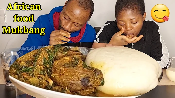 ASMR MUKBANG CHALLENGE | EFORIRO AND POUNDED YAM FUFU | NO TALKING || EATING SOUNDS 😋 #fufu #asmr
