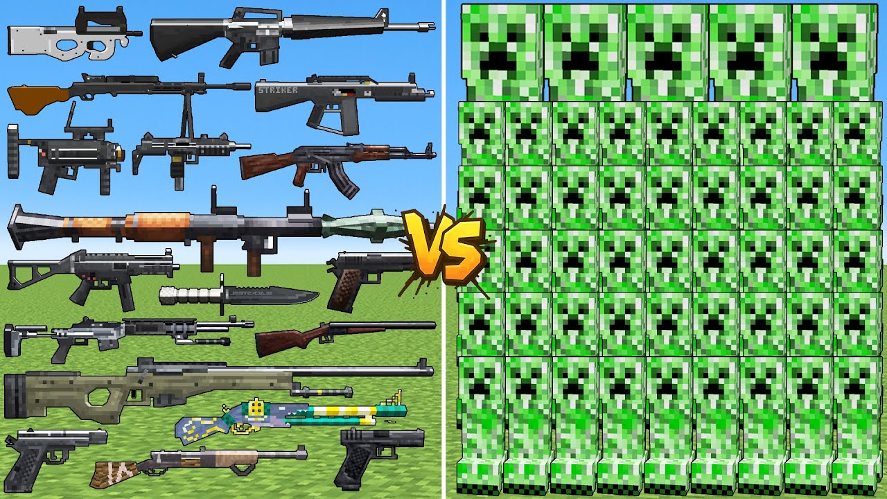 What TaCZ Gun Can Defeat The Most Creeper Mobs in Minecraft? - YouTube