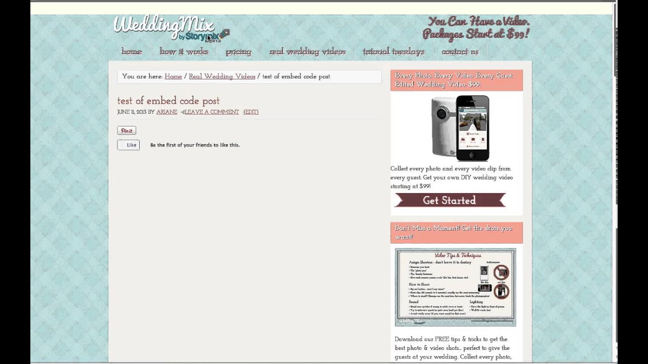 The Right Way To Embed Video In Your Blog Or Weddingwire Front The Right Way To Embed Video In Your Blog Or Weddingwire Front