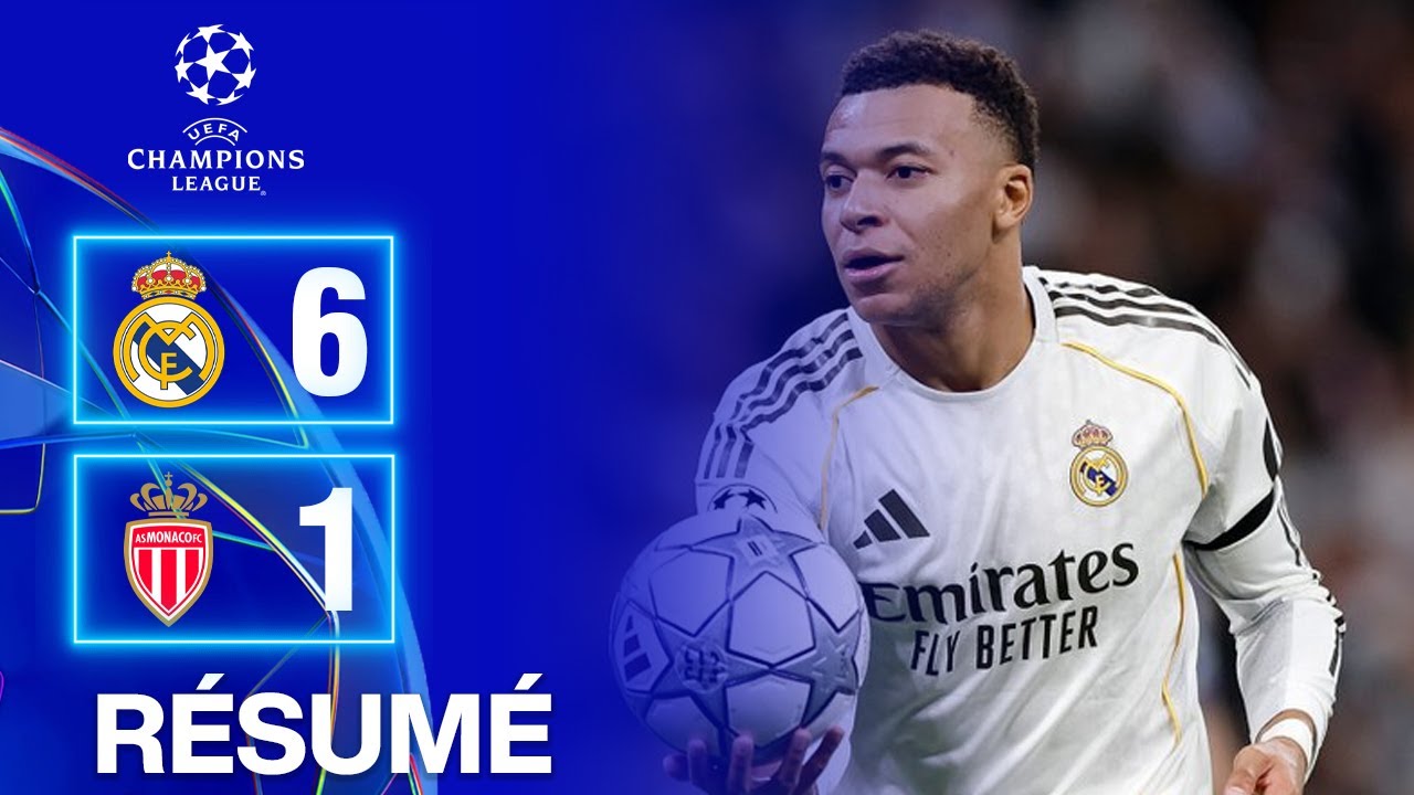 Real Madrid contre As Monaco 6-1 RÉSUMÉ ET BUTS | Ligue des champions 25/26