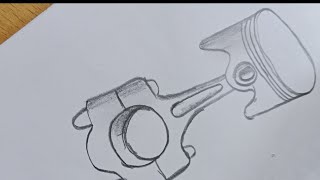 how to draw a  piston of engine. Connecting rod drawing. #pistons #connecting_rod.