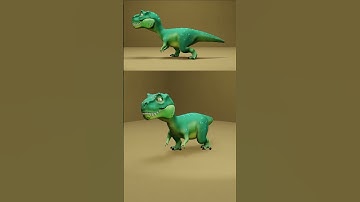 3D dinosaur walk cycle animation  #3d #3danimation #animation