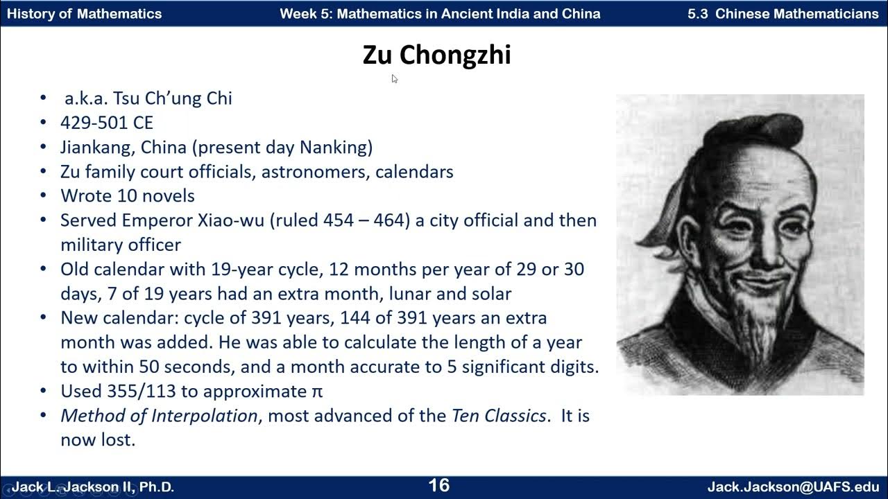 Math History 5.3 Chinese Mathematics and Mathematicians - YouTube