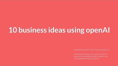 10 Business Ideas using openAI