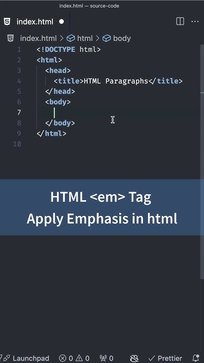 Text Formatting Tags in HTML, em tag for Emphasis Style | HTML CSS ...