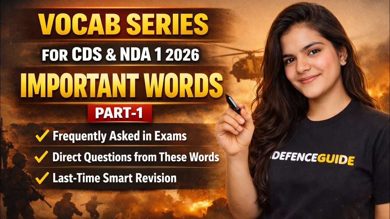 IMPORTANT VOCAB FOR CDS NDA 1 2026 | VOCAB SERIES - YouTube