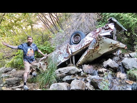 Finding LOTS of Wrecked Old Cars In Mountains of Utah - Farmington Hike To Waterfall & The Hand Tree