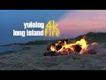 Outdoor Crackling Beach Fire Ocean Sunset Campfire RELAX White Noise 2HRS [Yule Log Long Island]