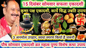 15 दिसंबर सोमवार सफला एकादशी व्रत के दिन 1 छुटकी हल्दी वाला उपाय जरुर करे || Pradeep Ji Mishra 