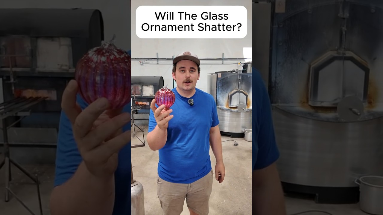 Can you stand on a glass ornament. #glassblowing #glassart #satisfying