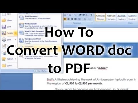 how to convert a word 2007 docx document to a pdf (word to pdf)