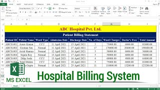 How to Create Hospital Billing Statement in Excel | Patient Billing in MS Excel | Billing in Excel screenshot 5