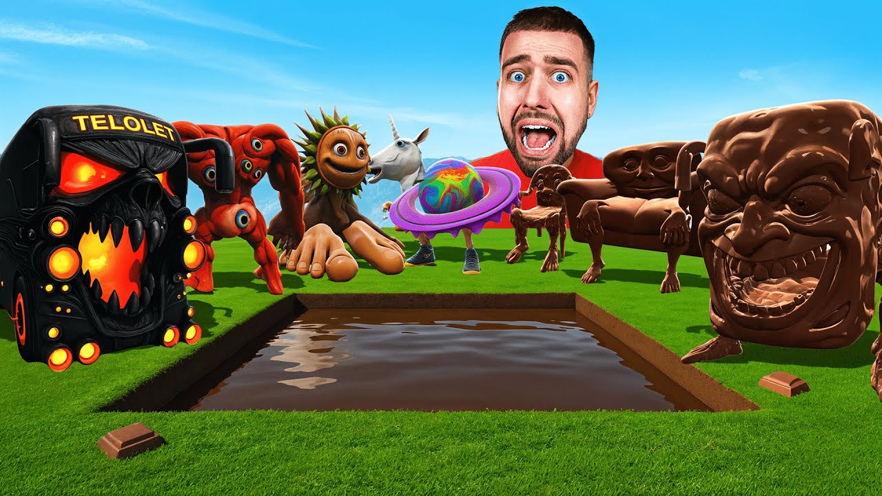 BRAINROTS CHOCOLATS vs NOUVEAUX BRAINROTS !! PISCINE DE CHOCOLAT !