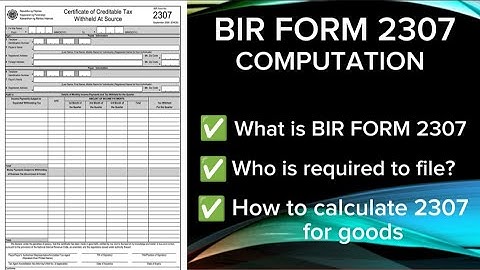 BIR FORM 2307 COMPUTATION