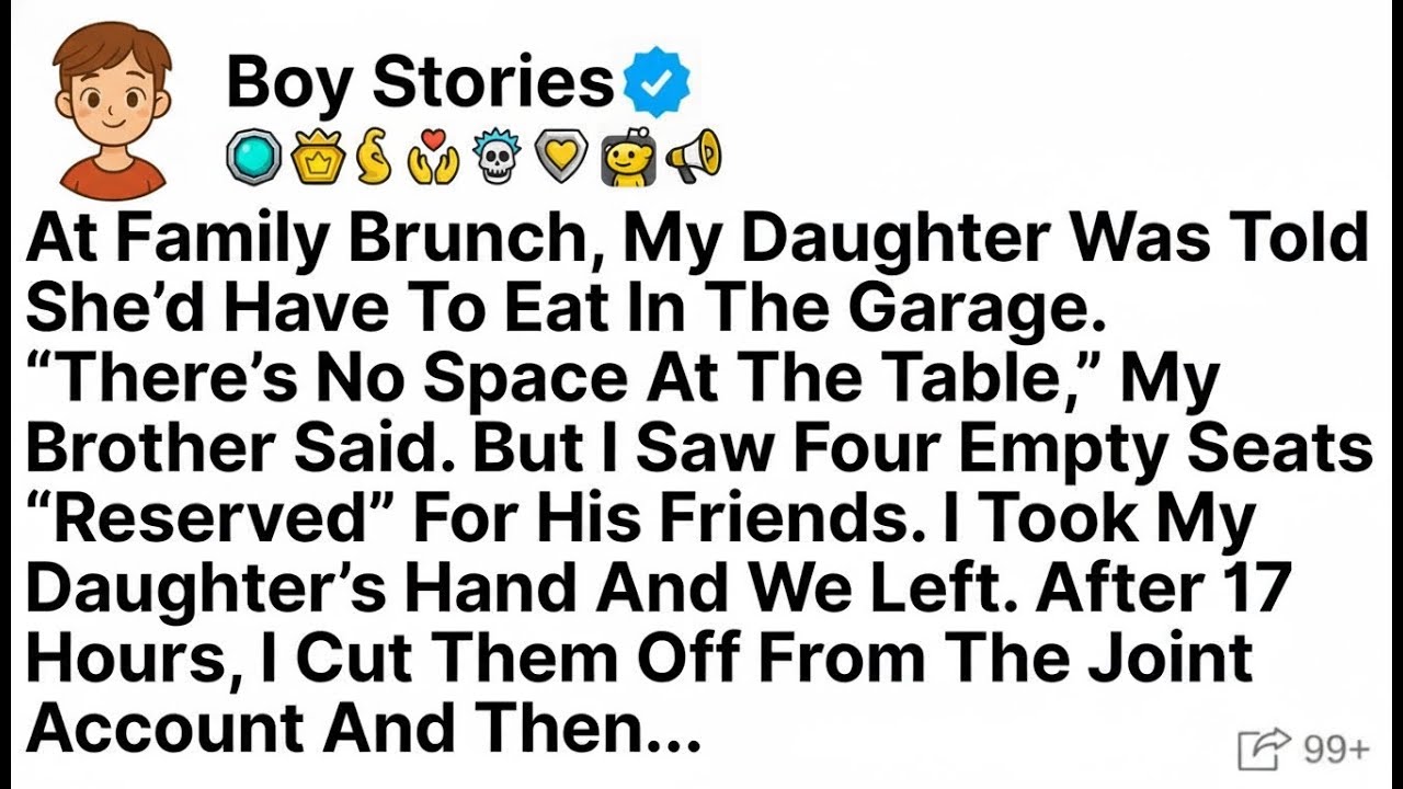 At Family Brunch, My Daughter Was Told She’d Have To Eat In The Garage. There’s No Space At The