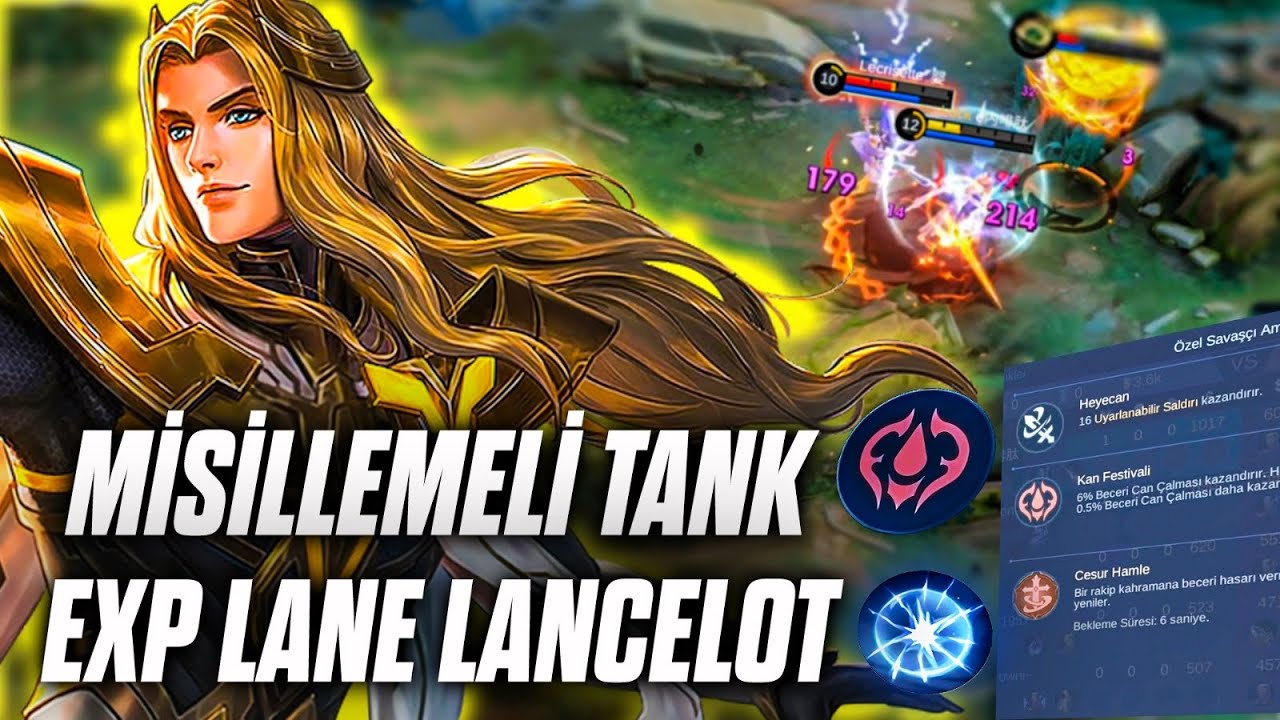 FULL TANK MİSİLLEMELİ EXP LANE LANCELOT -  BU HASAR NERDEN ÇIKIYOR - Gusion & Lancelot - MLBB