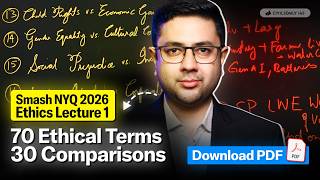Smash NYQ 2026 Ethics Lecture 1: 70 Ethical Terms, 30 comparisons | by Shikhar Sir