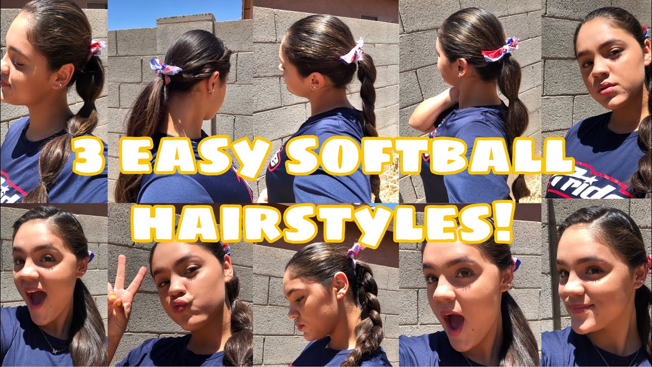 3 easy softball hairstyles for long hair! 