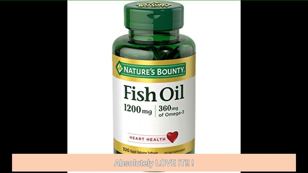 Fish Oil by Nature's Bounty, Dietary Supplement, Omega-3, Supports Heart Health, 1200 mg Twin P...
