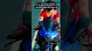 😎🚨 ഹെൽമറ്റ് ഇല്ലെങ്കിലും സ്റ്റൈൽ ഉണ്ട്! 😂🏍️ "No Helmet? No MVD Here?!"