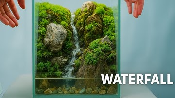 I Made a Tabletop Terrarium Waterfall in a glass tank / here