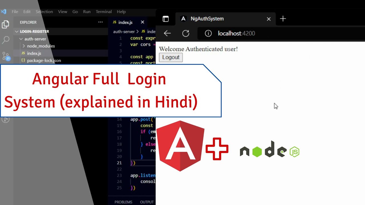 Building a Secure Login System with Angular and Node.js in hindi - YouTube