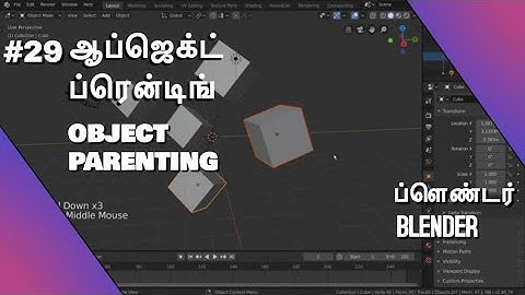 #29 Blender Tamil - | OBJECT PARENTING  | Blender Tamil Tutorial | Whip Media Labs
