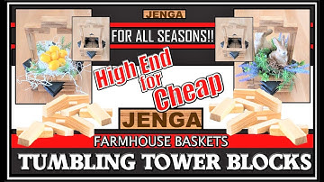 TUMBLING TOWER BLOCKS INSPIRATION II FARMHOUSE RUSTIC BASKET DIY II BUDGETFRIENDLY JENGA BLOCKS DIYS